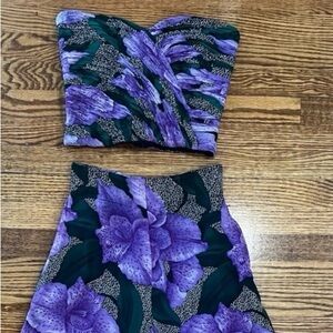 Vintage 80s designer silk 2-piece set by Louis Feraud / Scherrer Boutique Paris.